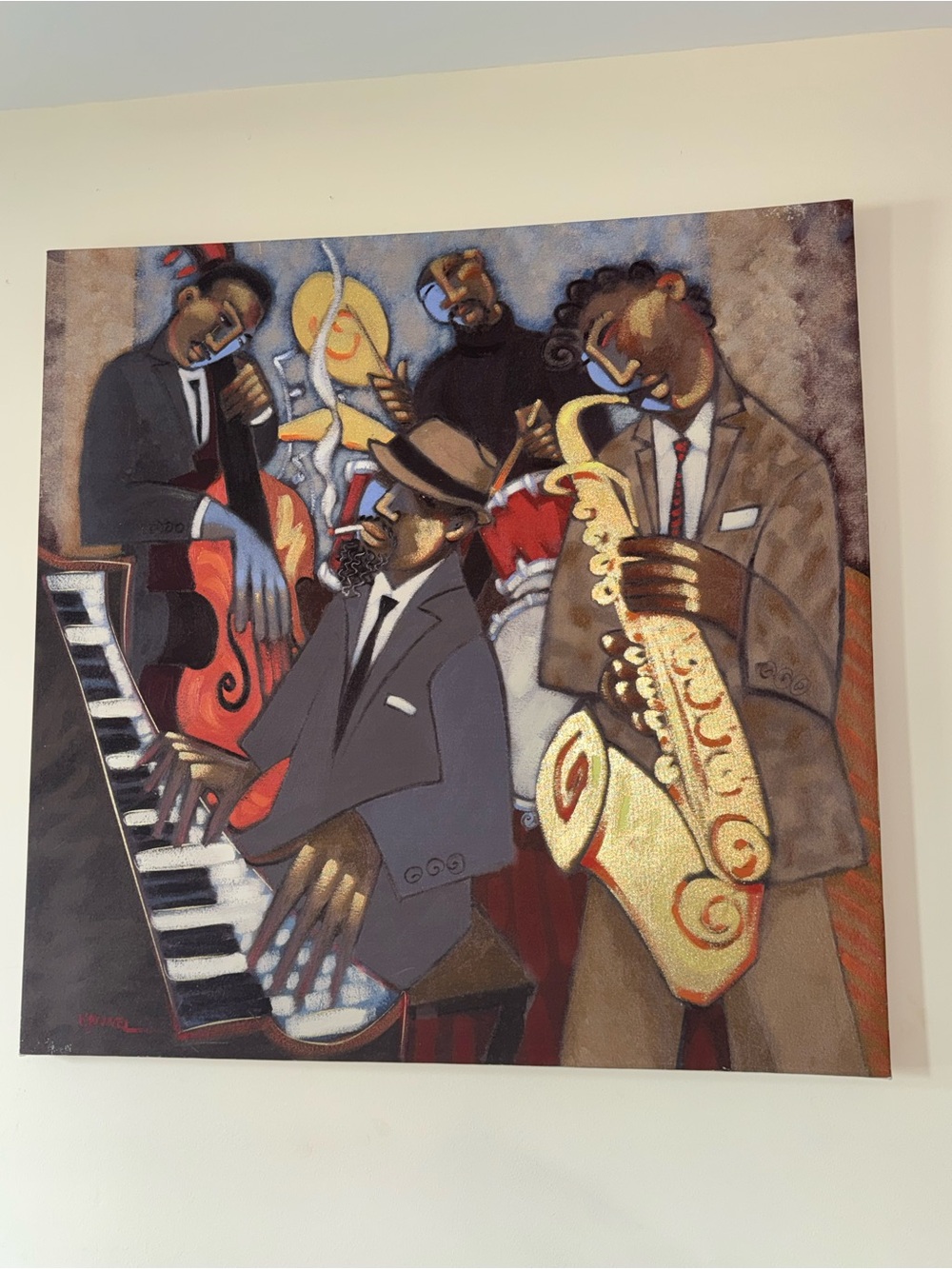 Jazz Band Canvas Wall Art — Multicolor